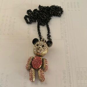 Rhinestone Bear necklace